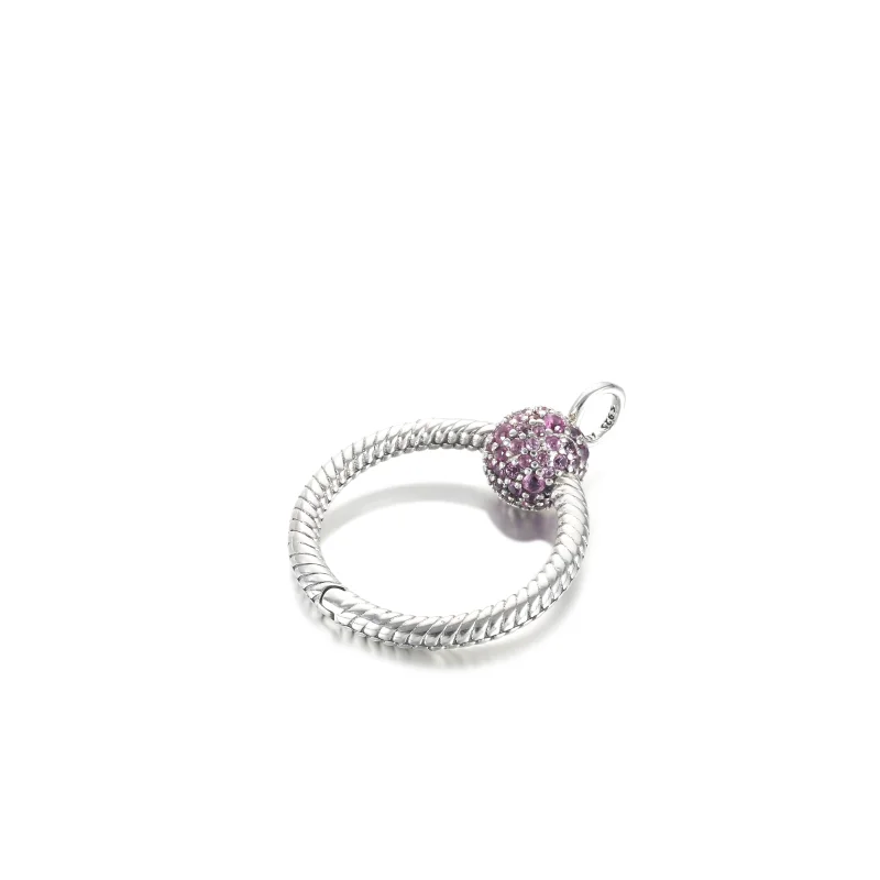 (Bild für) Pandora Moments kleiner rosa Pavé-O-Anhänger - 399097C02 - Ansicht 3