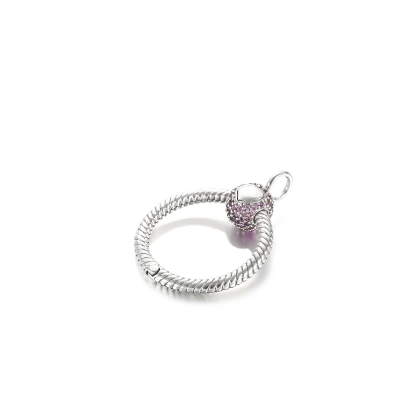 (Bild für) Pandora Moments kleiner rosa Pavé-O-Anhänger - 399097C02 - Ansicht 4