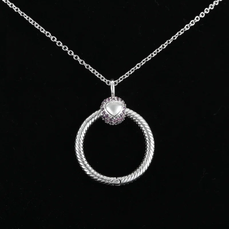 (Bild für) Pandora Moments kleiner rosa Pavé-O-Anhänger - 399097C02 - Ansicht 6
