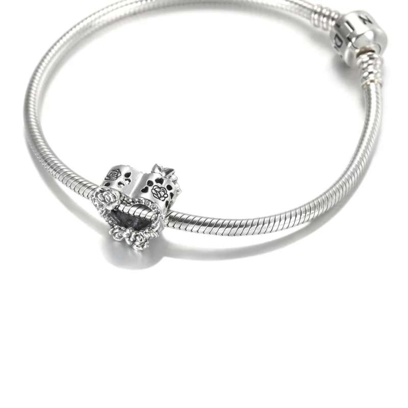 (Bild für) PANDORA Offenes Herz & Rosenblüten-Charm - 799281C01 - Ansicht 6