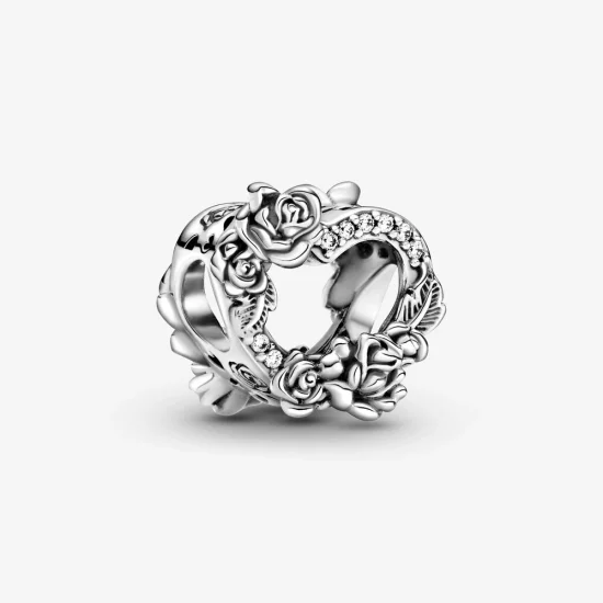 (Bild für) PANDORA Offenes Herz & Rosenblüten-Charm - 799281C01
