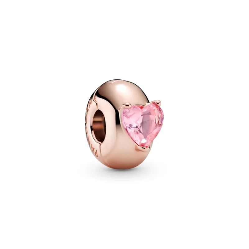 (Bild für) PANDORA Rosa Herz-Solitär-Clip-Charm - 789203C01