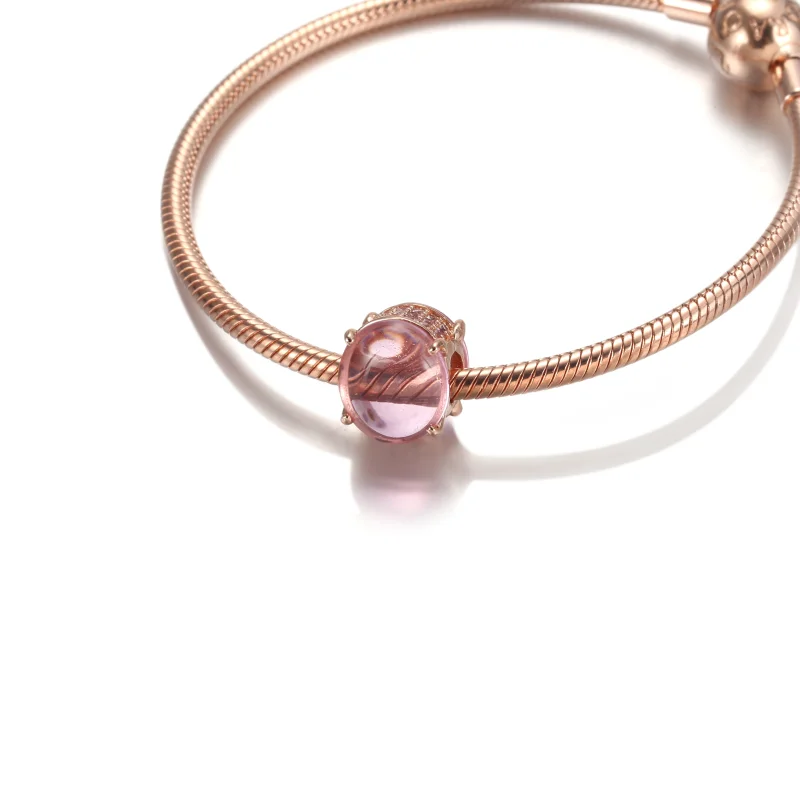 (Bild für) PANDORA Rosa Ovaler Cabochon-Charm - 789309C02 - Ansicht 5