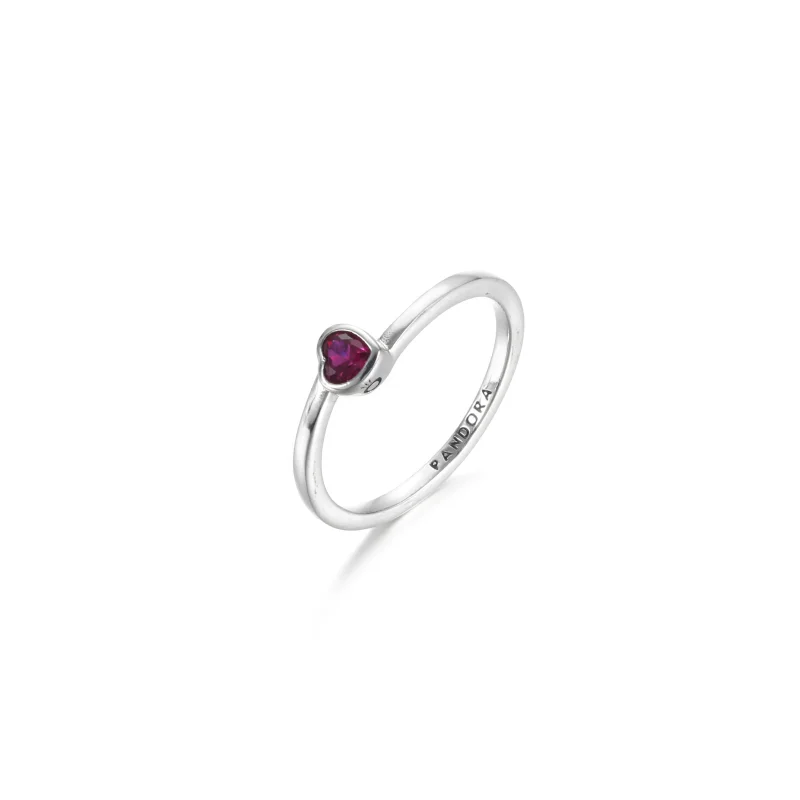 (Bild für) PANDORA Roter Solitärring mit gekipptem Herz - 199267C01 - Ansicht 3