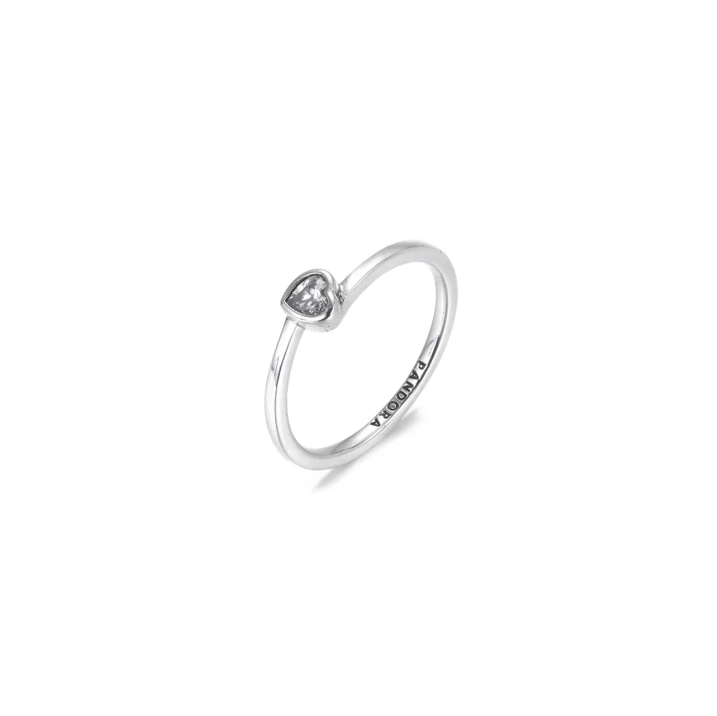 (Bild für) PANDORA Solitärring mit klarem geneigtem Herz - 199267C02 - Ansicht 2