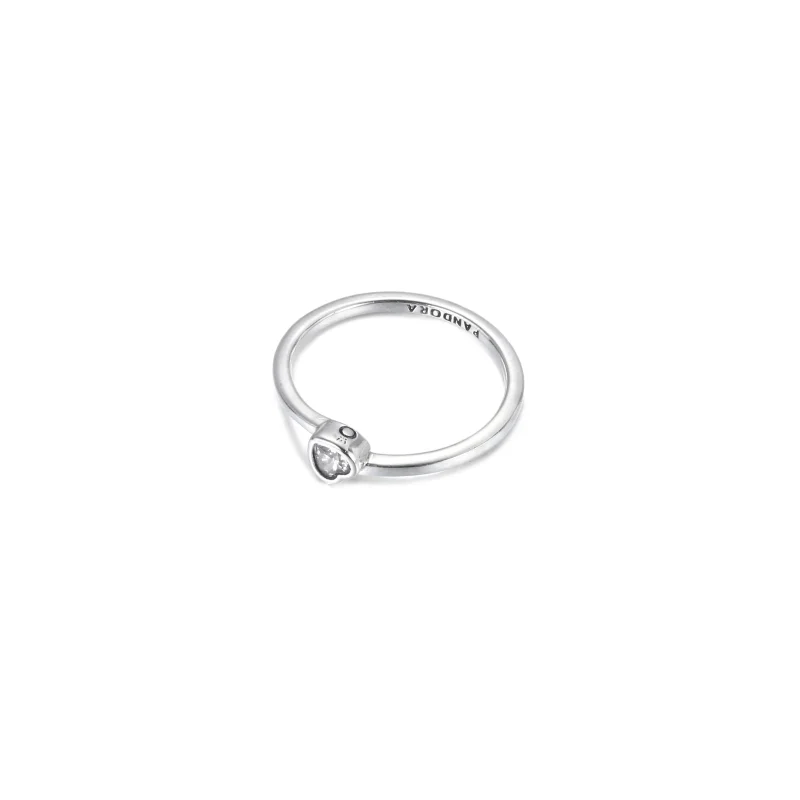(Bild für) PANDORA Solitärring mit klarem geneigtem Herz - 199267C02 - Ansicht 3