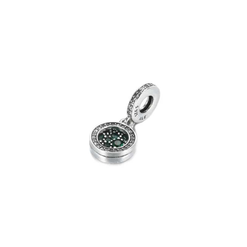 (Bild für) PANDORA Sparkling Green Disc Double Dangle Charm - 799186C02 - Ansicht 4