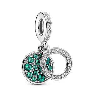 (Bild für) PANDORA Sparkling Green Disc Double Dangle Charm - 799186C02