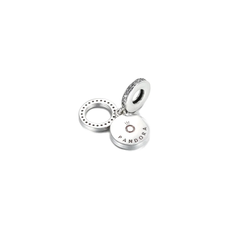 (Bild für) PANDORA Sparkling Red Disc Double Dangle Charm - 799186C03 - Ansicht 3