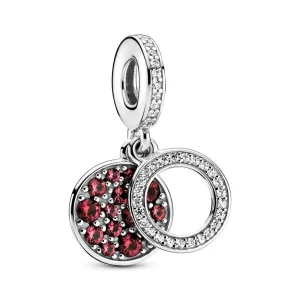 (Bild für) PANDORA Sparkling Red Disc Double Dangle Charm - 799186C03