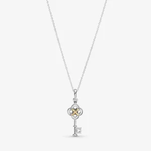 (Bild für) PANDORA Zweifarbige Schlüssel- und Blumenhalskette - 399339C01