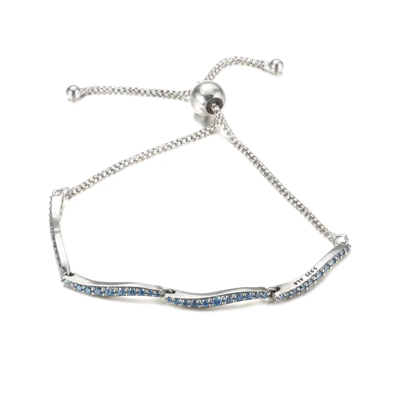 (Bild für) PANDORA Blaues gewelltes Slider-Armband - 599436C01 - Ansicht 2