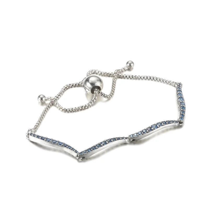 (Bild für) PANDORA Blaues gewelltes Slider-Armband - 599436C01 - Ansicht 4