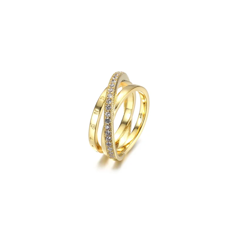 (Bild für) PANDORA Crossover Pavé Dreifachbandring - 169057C01 - Ansicht 2