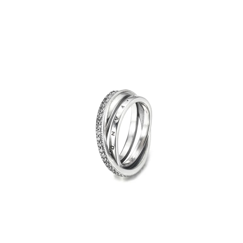 (Bild für) PANDORA Crossover Pavé Dreifachbandring - 199057C01 - Ansicht 2