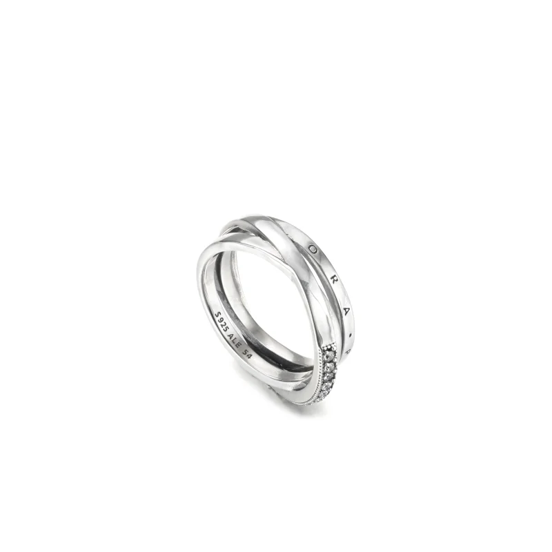 (Bild für) PANDORA Crossover Pavé Dreifachbandring - 199057C01 - Ansicht 3