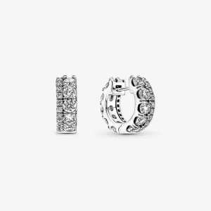 (Bild für) PANDORA Doppelband-Pavé-Creolen - 290058C01