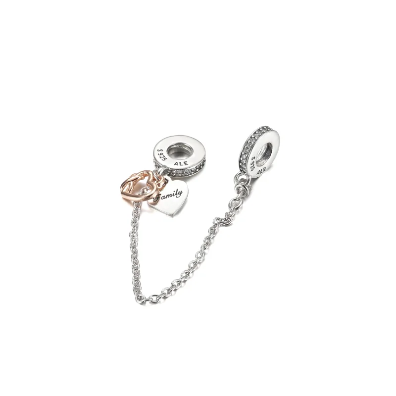 (Bild für) PANDORA Familien-Herz-Sicherheitsketten-Charm - 789541C01 - Ansicht 3