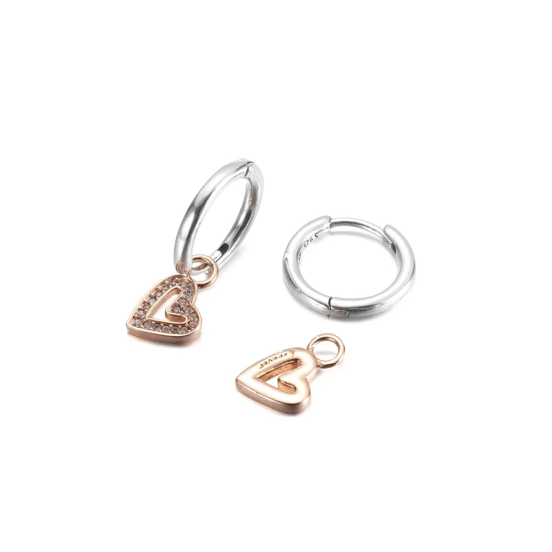 (Bild für) PANDORA Funkelnde Freehand-Herz-Creolen - 280090C01 - Ansicht 3