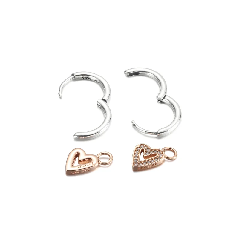 (Bild für) PANDORA Funkelnde Freehand-Herz-Creolen - 280090C01 - Ansicht 4