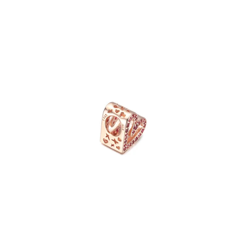 (Bild für) PANDORA funkelnder rubinrot-rosa Freihand-Herzanhänger - 788692C02 - Ansicht 3