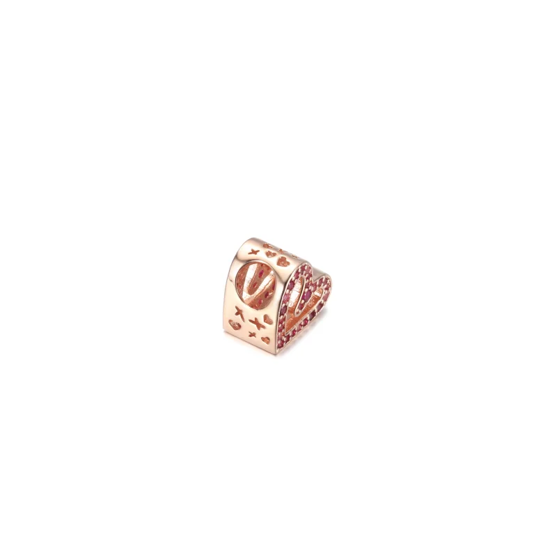 (Bild für) PANDORA funkelnder rubinrot-rosa Freihand-Herzanhänger - 788692C02 - Ansicht 4