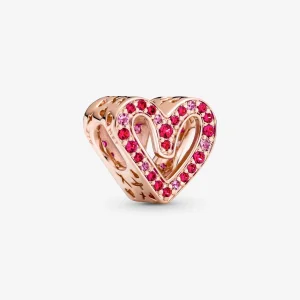 (Bild für) PANDORA funkelnder rubinrot-rosa Freihand-Herzanhänger - 788692C02