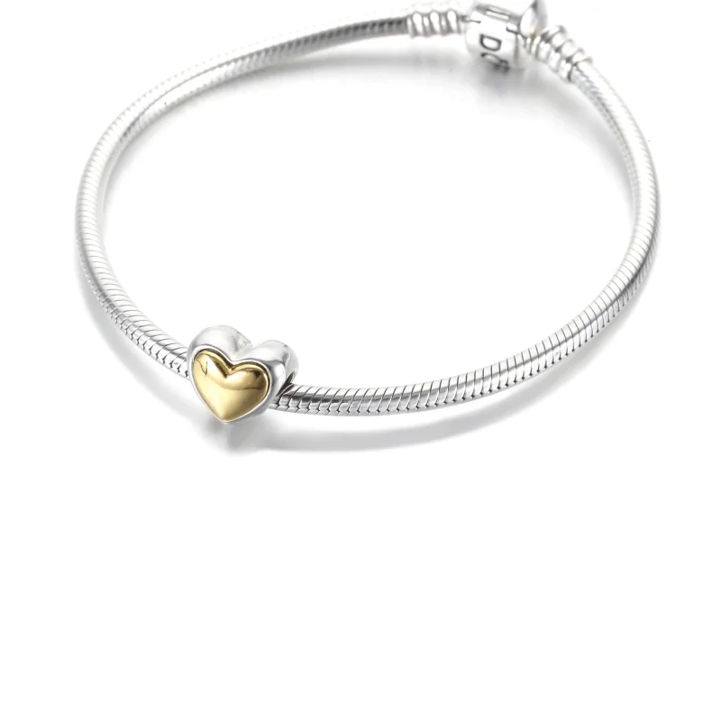 (Bild für) PANDORA gewölbter goldener Herzanhänger - 799415C00 - Ansicht 5