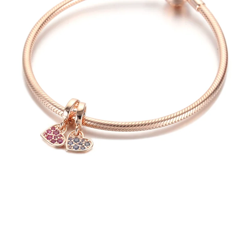 (Bild für) PANDORA Hellblauer Pavé-Anhänger mit geneigtem Herz - 789404C01 - Ansicht 3