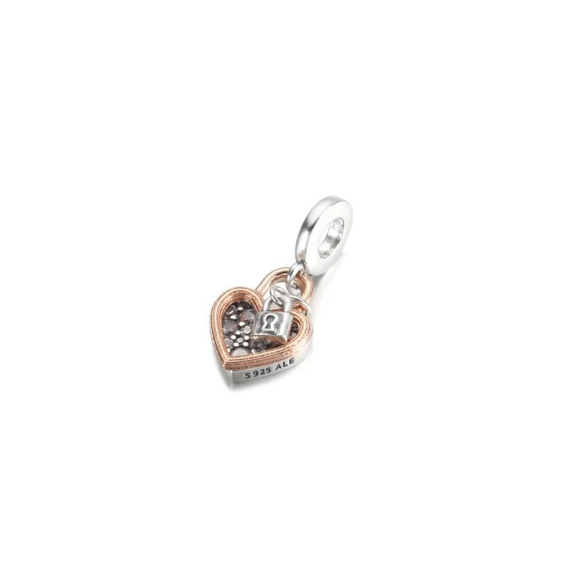 (Bild für) PANDORA Herz-Vorhängeschloss-Doppelanhänger-Charm - 780087C01 - Ansicht 4