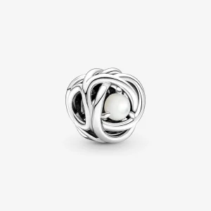 (Bild für) PANDORA Juni-Charm mit weißem Perlmutt-Eternity-Kreis - 790064C03