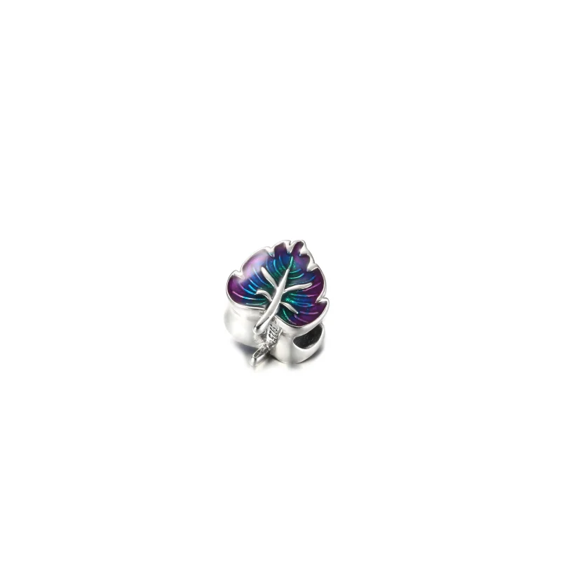 (Bild für) PANDORA Lila & Grünes Blatt-Charm - 799542C01 - Ansicht 3