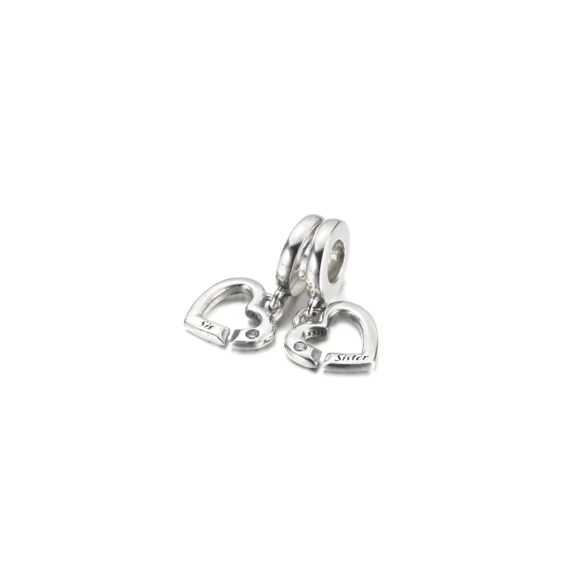 (Bild für) PANDORA Linked Sister Hearts Split Dangle Charm - 799538C01 - Ansicht 3