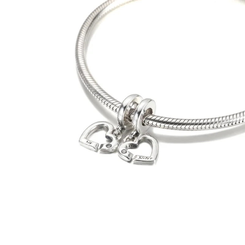 (Bild für) PANDORA Linked Sister Hearts Split Dangle Charm - 799538C01 - Ansicht 5