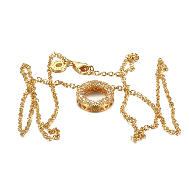 (Bild für) Pandora Logo Pavé Kreis Collier - 367436C01 - Ansicht 5
