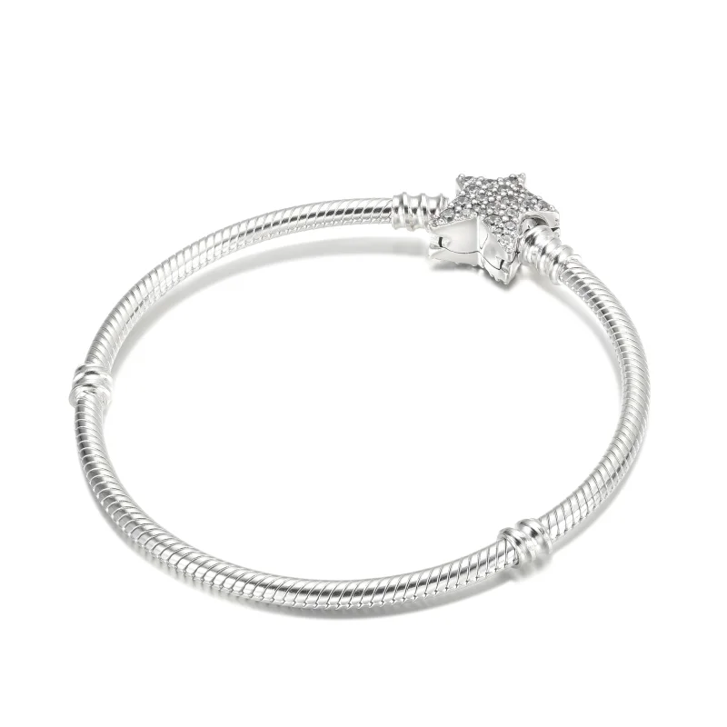 (Bild für) Pandora Moments Asymmetrisches Schlangenkettenarmband mit Sternverschluss - 5996 - Ansicht 2
