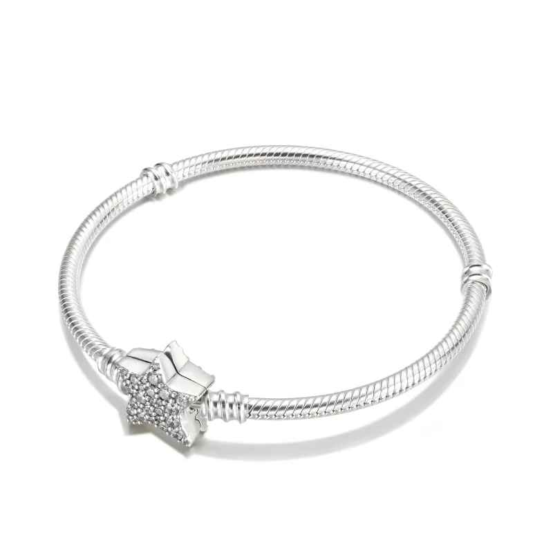 (Bild für) Pandora Moments Asymmetrisches Schlangenkettenarmband mit Sternverschluss - 5996 - Ansicht 3