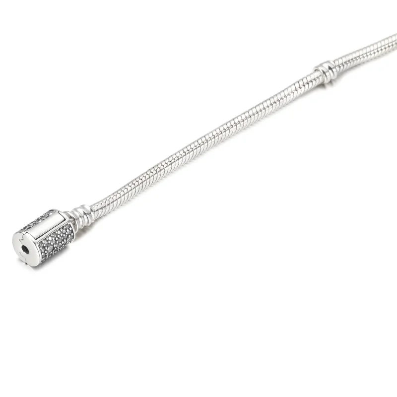 (Bild für) Pandora Moments Doppelt gewickeltes Schlangenketten-Armband/Halskette mit Fassve - Ansicht 5