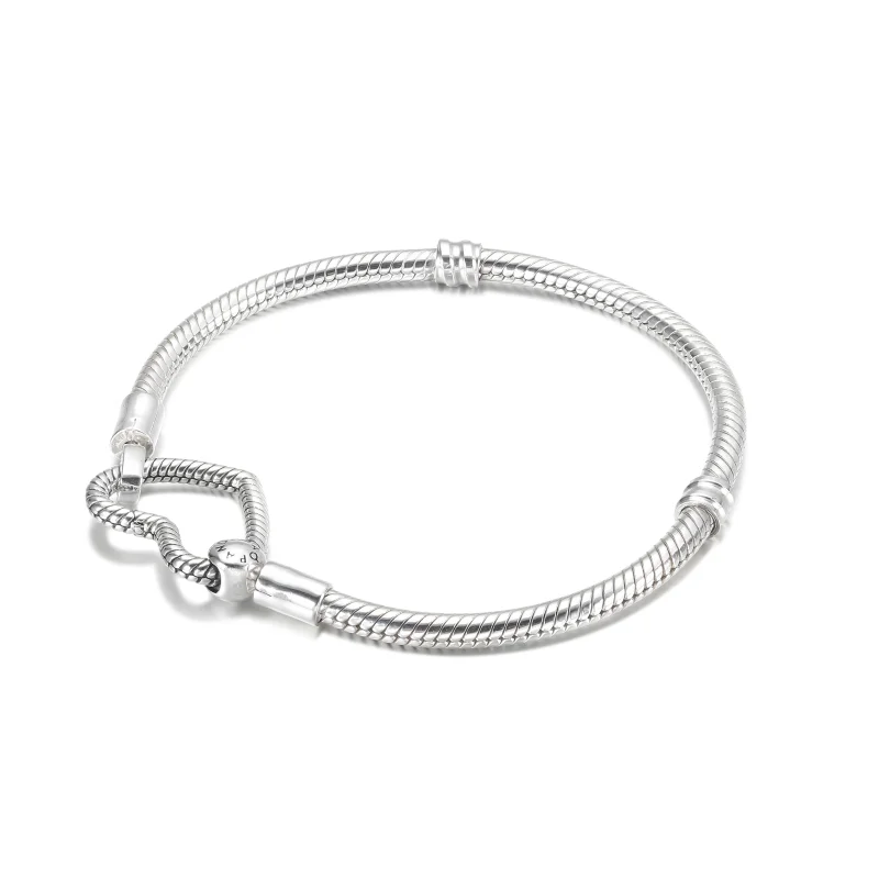 (Bild für) Pandora Moments Schlangenkettenarmband mit Herzverschluss - 599539C00 - Ansicht 3