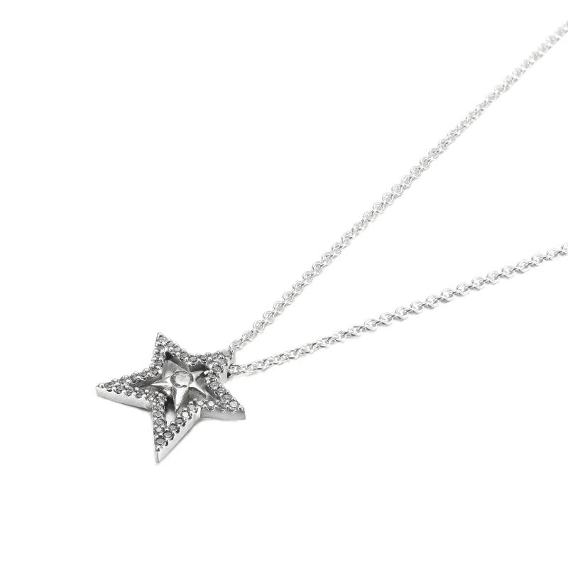 (Bild für) PANDORA Pavé Asymmetrische Stern-Collier-Halskette - 390020C01 - Ansicht 2