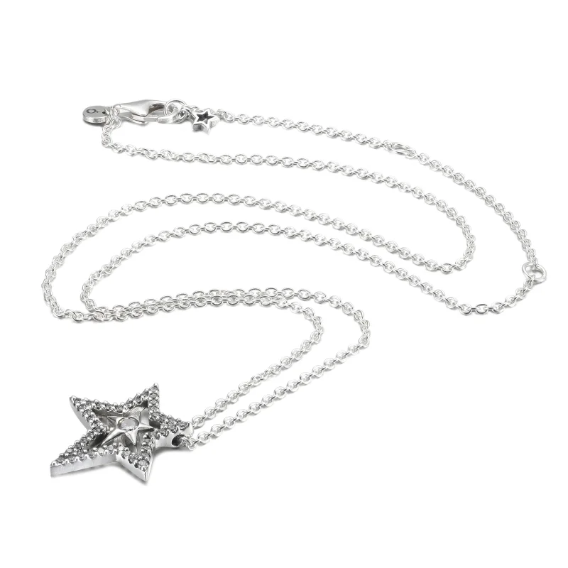 (Bild für) PANDORA Pavé Asymmetrische Stern-Collier-Halskette - 390020C01 - Ansicht 5