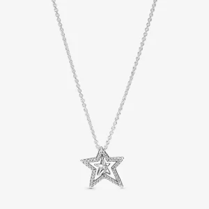 (Bild für) PANDORA Pavé Asymmetrische Stern-Collier-Halskette - 390020C01