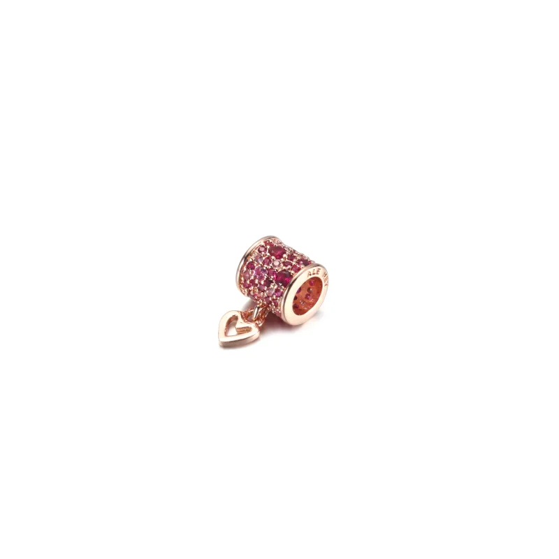 (Bild für) PANDORA Pavé Freehand Heart Barrel Charm - 789548C01 - Ansicht 2
