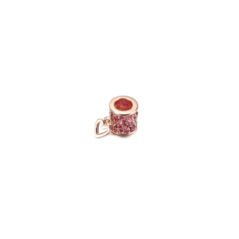 (Bild für) PANDORA Pavé Freehand Heart Barrel Charm - 789548C01 - Ansicht 4