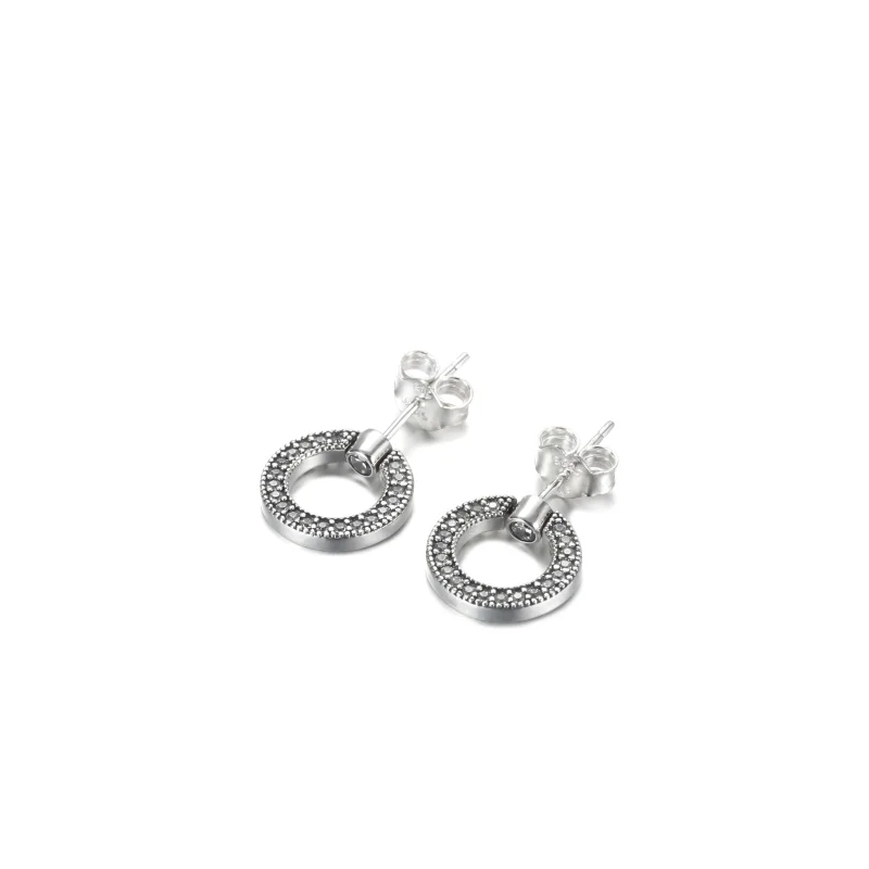 (Bild für) PANDORA Pavé & Logo Circle Wende-Ohrstecker - 299486C01 - Ansicht 2