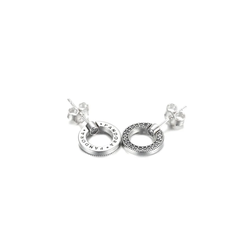 (Bild für) PANDORA Pavé & Logo Circle Wende-Ohrstecker - 299486C01 - Ansicht 5