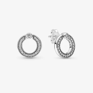 (Bild für) PANDORA Pavé & Logo Circle Wende-Ohrstecker - 299486C01