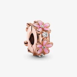 (Bild für) PANDORA Pink Daisy Spacer Clip Charm - 788809C01