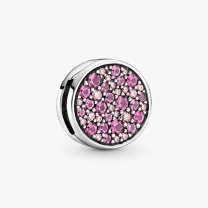 (Bild für) PANDORA Rosa Pavé-Clip-Charm - 799362C01