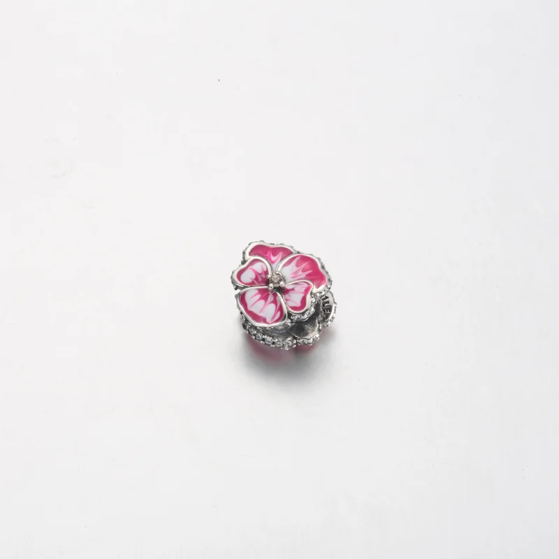(Bild für) PANDORA Rosa Stiefmütterchen-Blumen-Charm - 790777C01 - Ansicht 2
